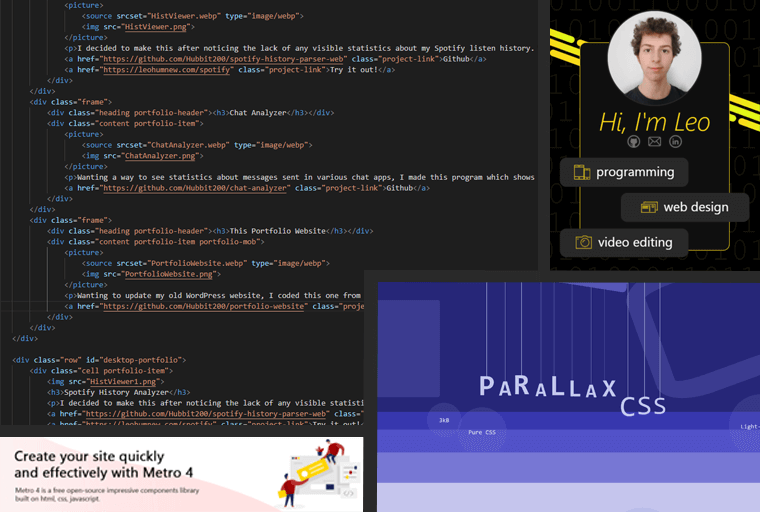 Image of this portfolio website.